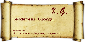 Kenderesi György névjegykártya